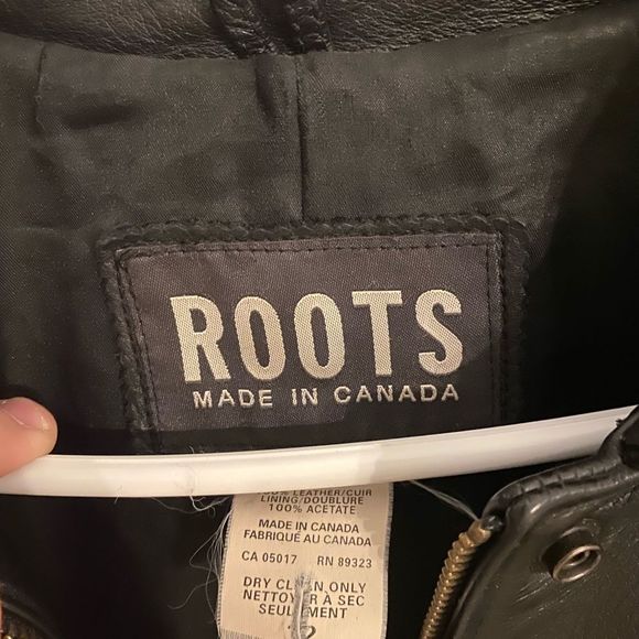 🧥RARE VINTAGE🧥 ROOTS REAL LEATHER TRENCH COAT - Picture 4 of 5